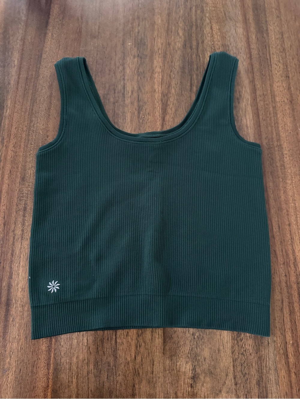 Athleta Girl Rise Above Rib Pine Green Scoop Tank
